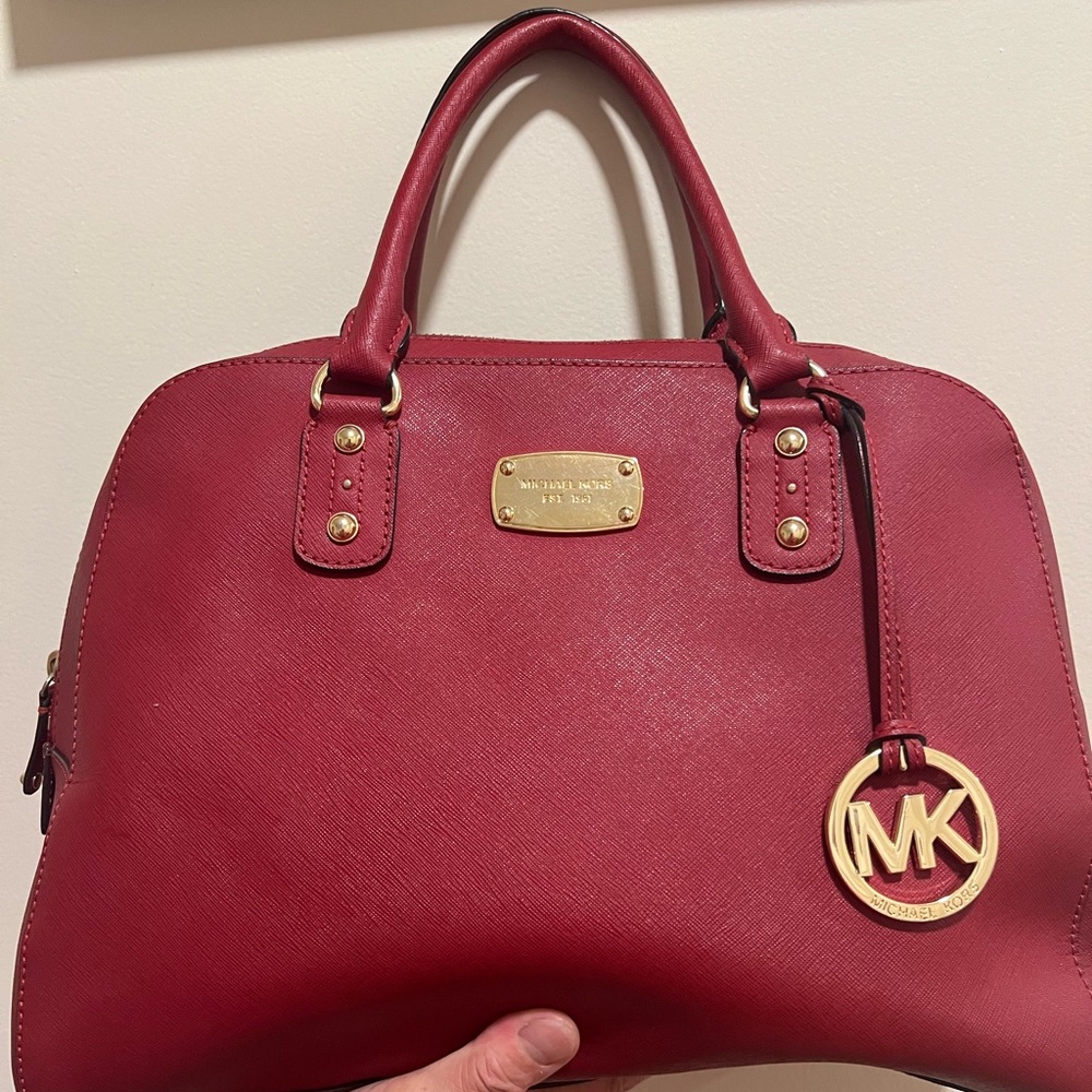 Michael Kors Burgundy Leather Satchel